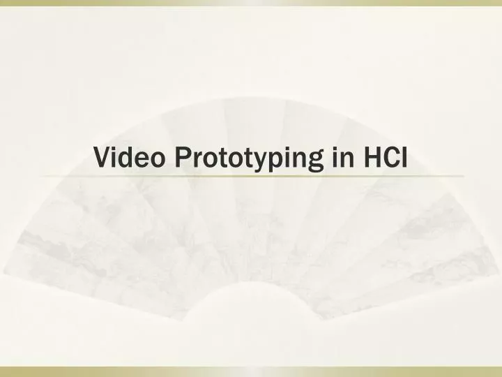 video prototyping in hci