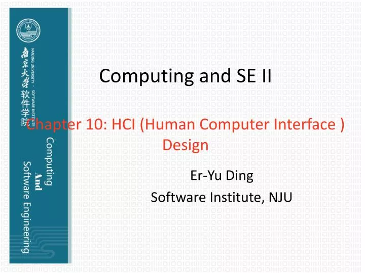 computing and se ii chapter 10 hci human computer interface design