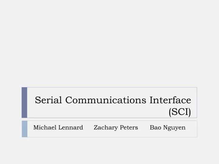 serial communications interface sci