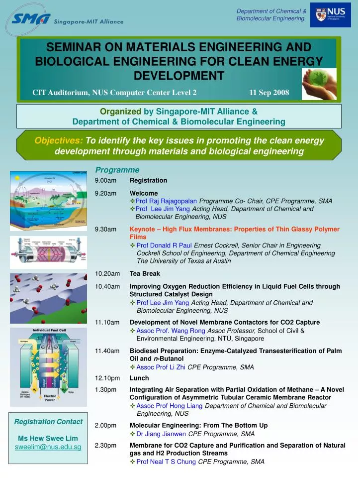 seminar on materials engineering and biological engineering for clean energy development