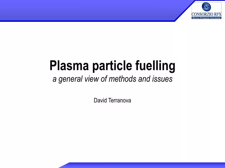 plasma particle fuelling a general view of methods and issues