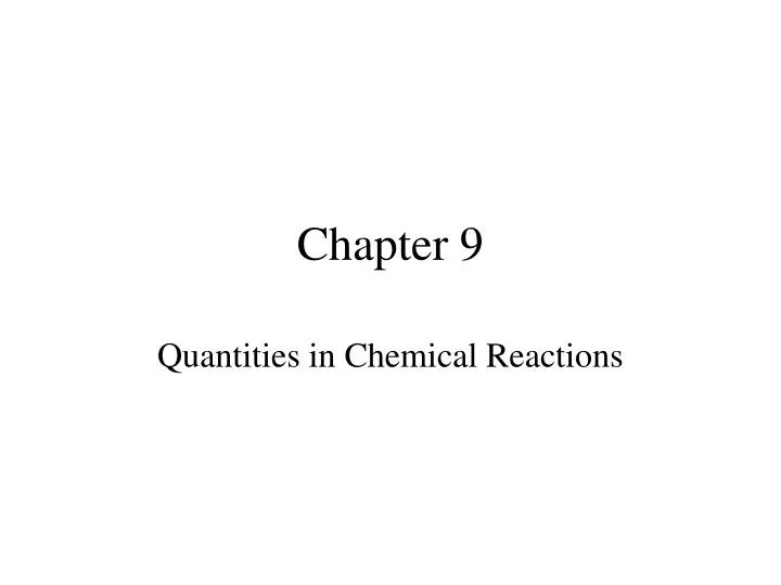 quantities in chemical reactions