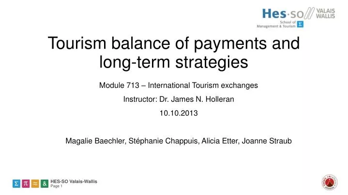 tourism balance of payments and long term strategies