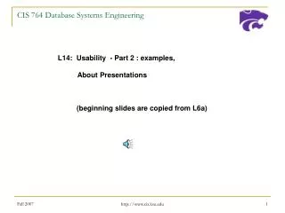 cis 764 database systems engineering