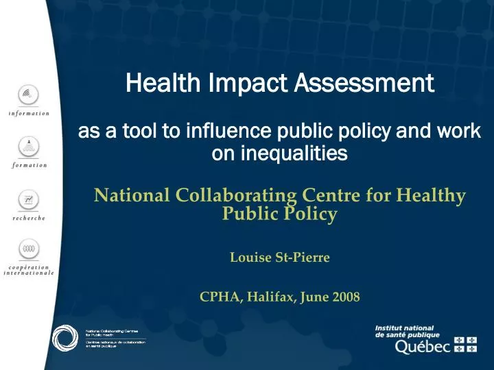 health impact assessment as a tool to influence public policy and work on inequalities