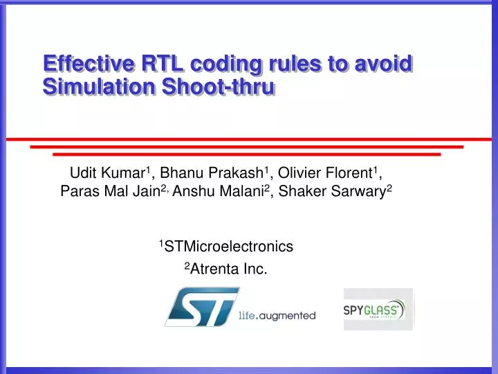 effective rtl coding rules to avoid simulation shoot thru