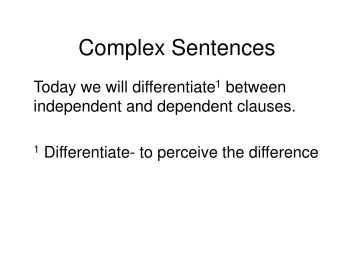 complex sentences