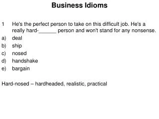 Business Idioms