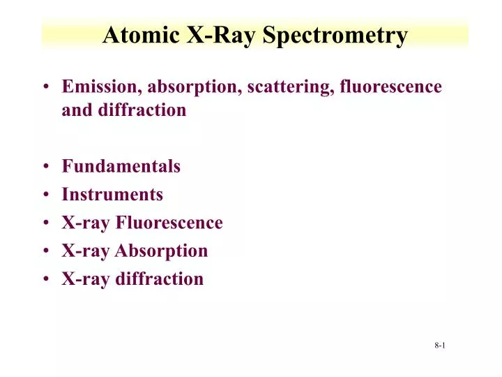 atomic x ray spectrometry