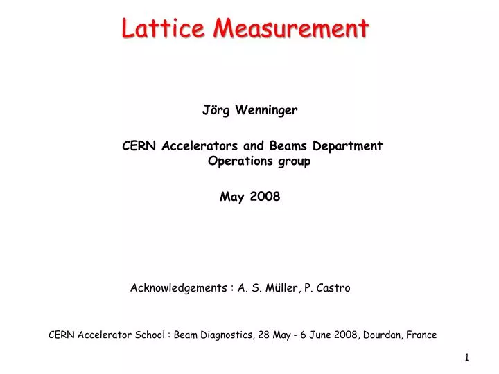 lattice measurement