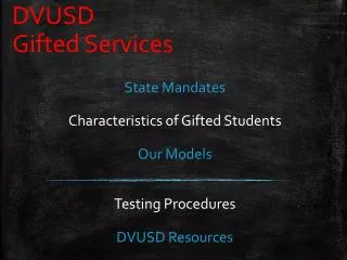 DVUSD Gifted Services