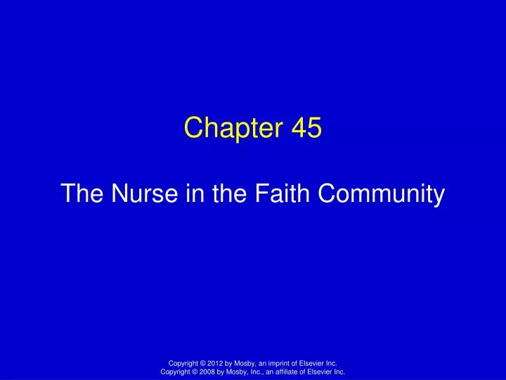 chapter 45 the nurse in the faith community