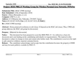 Project: IEEE P802.15 Working Group for Wireless Personal Area Networks (WPANs)