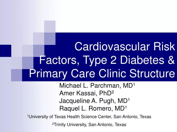 cardiovascular risk factors type 2 diabetes primary care clinic structure