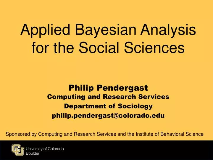 applied bayesian analysis for the social sciences
