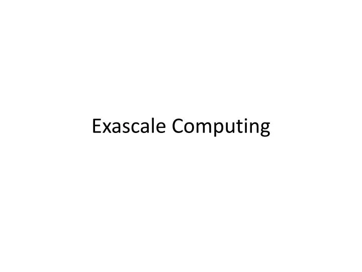 exascale computing
