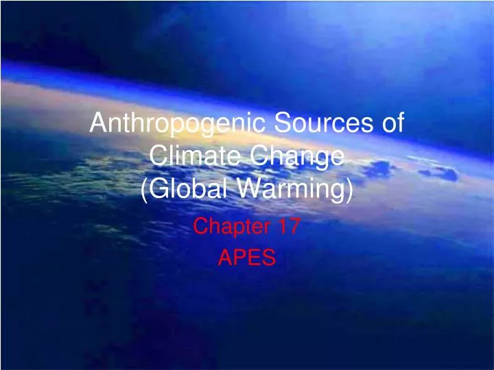 anthropogenic sources of climate change global warming