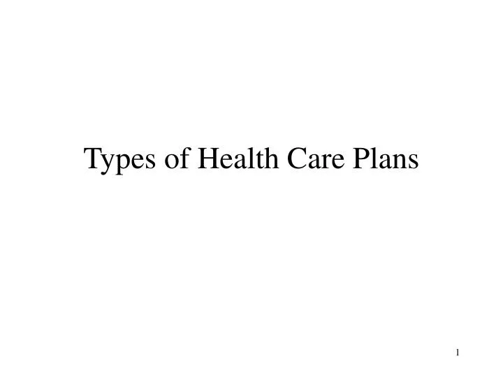 types of health care plans