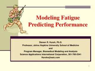 Modeling Fatigue Predicting Performance