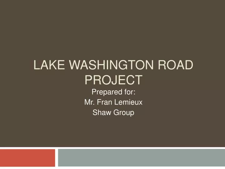 lake washington road project