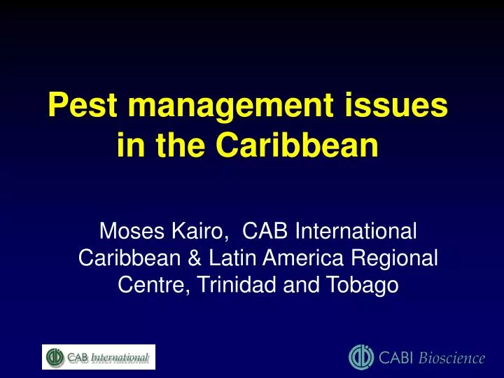 pest management issues in the caribbean