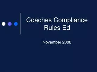 Coaches Compliance Rules Ed
