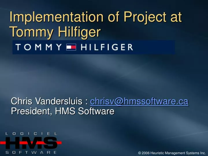 implementation of project at tommy hilfiger