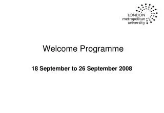 Welcome Programme