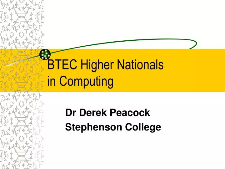 btec higher nationals in computing