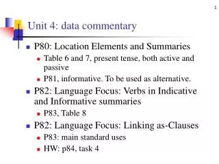 Unit 4: data commentary
