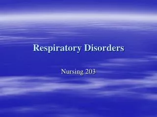 Respiratory Disorders