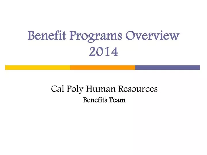 benefit programs overview 2014