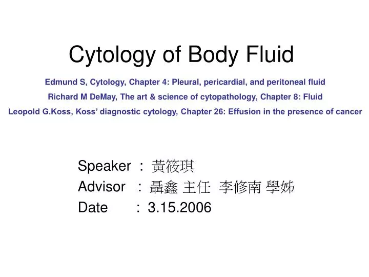 cytology of body fluid