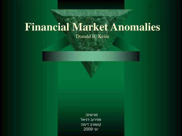 financial market anomalies donald b keim