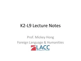 k2 l9 lecture notes