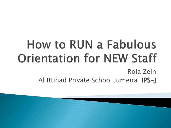 how to run a fabulous orientation for new staff