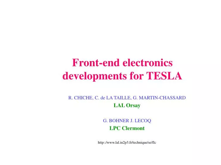 front end electronics developments for tesla