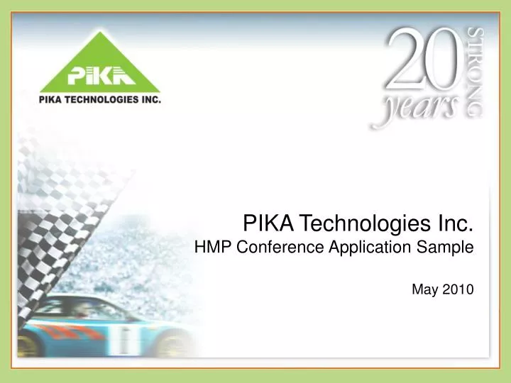 pika technologies inc hmp conference application sample may 2010