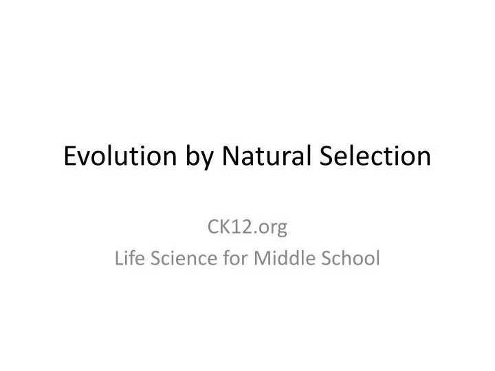 evolution by natural selection