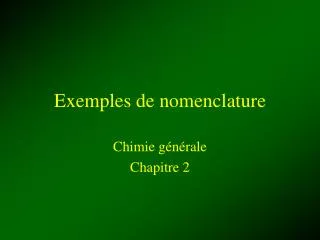 exemples de nomenclature