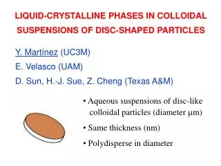 LIQUID-CRYSTALLINE PHASES IN COLLOIDAL SUSPENSIONS OF DISC-SHAPED PARTICLES