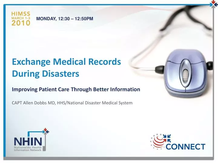exchange medical records during disasters