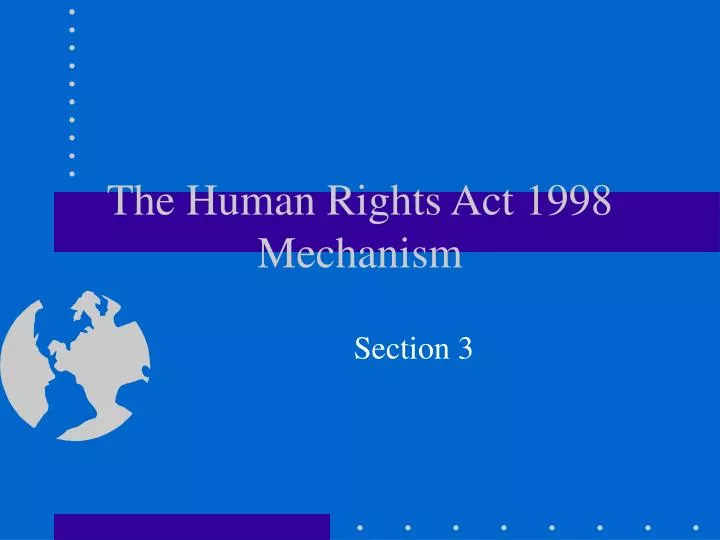 the human rights act 1998 mechanism