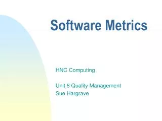 Software Metrics