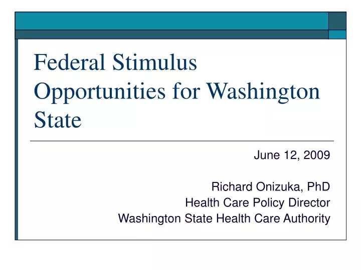 federal stimulus opportunities for washington state