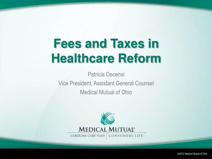 fees and taxes in healthcare reform