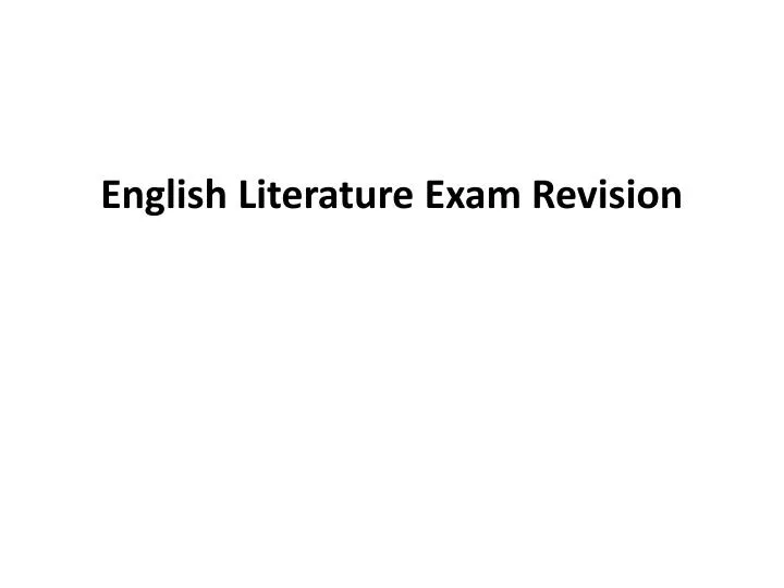 english literature exam revision