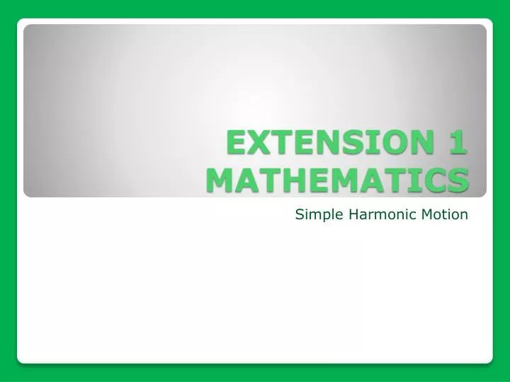 extension 1 mathematics