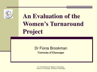 An Evaluation of the Women’s Turnaround Project