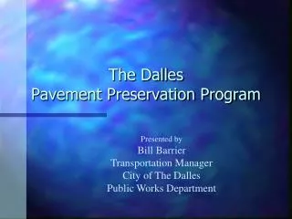 The Dalles Pavement Preservation Program